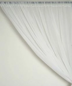 Silkflowersfactory Backdrops & Stands Set Of 2 White Fire Retardant Sheer Organza Premium Curtain Panel Backdrops Window Treatment With Rod Pockets - 5FTx10FT