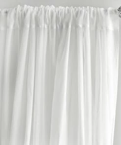 Silkflowersfactory Backdrops & Stands Set Of 2 White Fire Retardant Sheer Organza Premium Curtain Panel Backdrops Window Treatment With Rod Pockets - 5FTx10FT