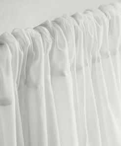 Silkflowersfactory Backdrops & Stands Set Of 2 White Fire Retardant Sheer Organza Premium Curtain Panel Backdrops Window Treatment With Rod Pockets - 5FTx10FT