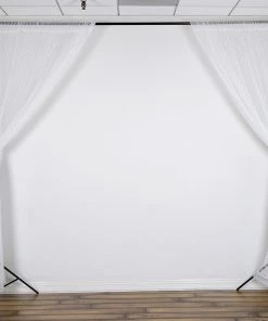 Silkflowersfactory Set Of 2 White Fire Retardant Sheer Floral Lace Premium Curtain Panel Backdrops Window Treatment With Rod Pockets - 5FTx10FT Backdrops & Stands