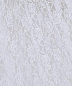 Silkflowersfactory Set Of 2 White Fire Retardant Sheer Floral Lace Premium Curtain Panel Backdrops Window Treatment With Rod Pockets - 5FTx10FT Backdrops & Stands