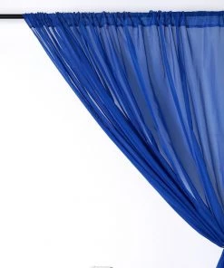 Silkflowersfactory Backdrops & Stands 10FT Fire Retardant Royal Blue Sheer Curtain Panel Backdrops Window Treatment With Rod Pockets - Premium Collection 10 Silkflowersfactory Backdrops & Stands 10FT Fire Retardant Royal Blue Sheer Curtain Panel Backdrops Window Treatment With Rod Pockets - Premium Collection