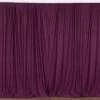 Silkflowersfactory Set Of 2 Eggplant Fire Retardant Polyester Curtain Panel Backdrops Window Treatment With Rod Pockets - 5FTx10FT Backdrops & Stands