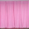 Silkflowersfactory Set Of 2 Pink Fire Retardant Polyester Curtain Panel Backdrops Window Treatment With Rod Pockets - 5FTx10FT