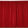 Silkflowersfactory Set Of 2 Red Fire Retardant Polyester Curtain Panel Backdrops Window Treatment With Rod Pockets - 5FTx10FT Backdrops & Stands