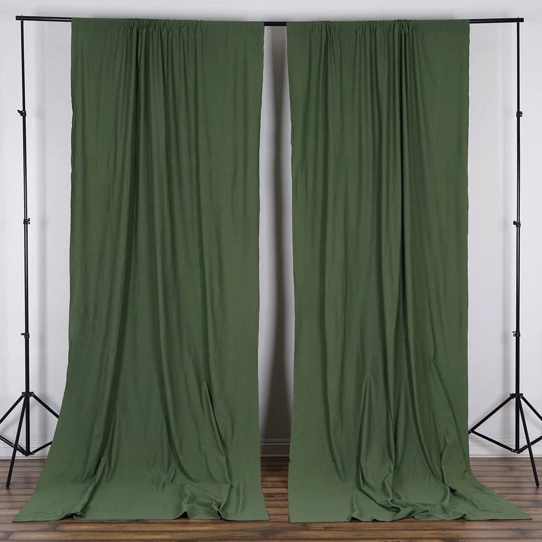 Silkflowersfactory Set Of 2 Willow Green Fire Retardant Polyester Curtain Panel Backdrops Window Treatment With Rod Pockets - 5FTx10FT Backdrops & Stands 4 Silkflowersfactory Set Of 2 Willow Green Fire Retardant Polyester Curtain Panel Backdrops Window Treatment With Rod Pockets - 5FTx10FT Backdrops & Stands