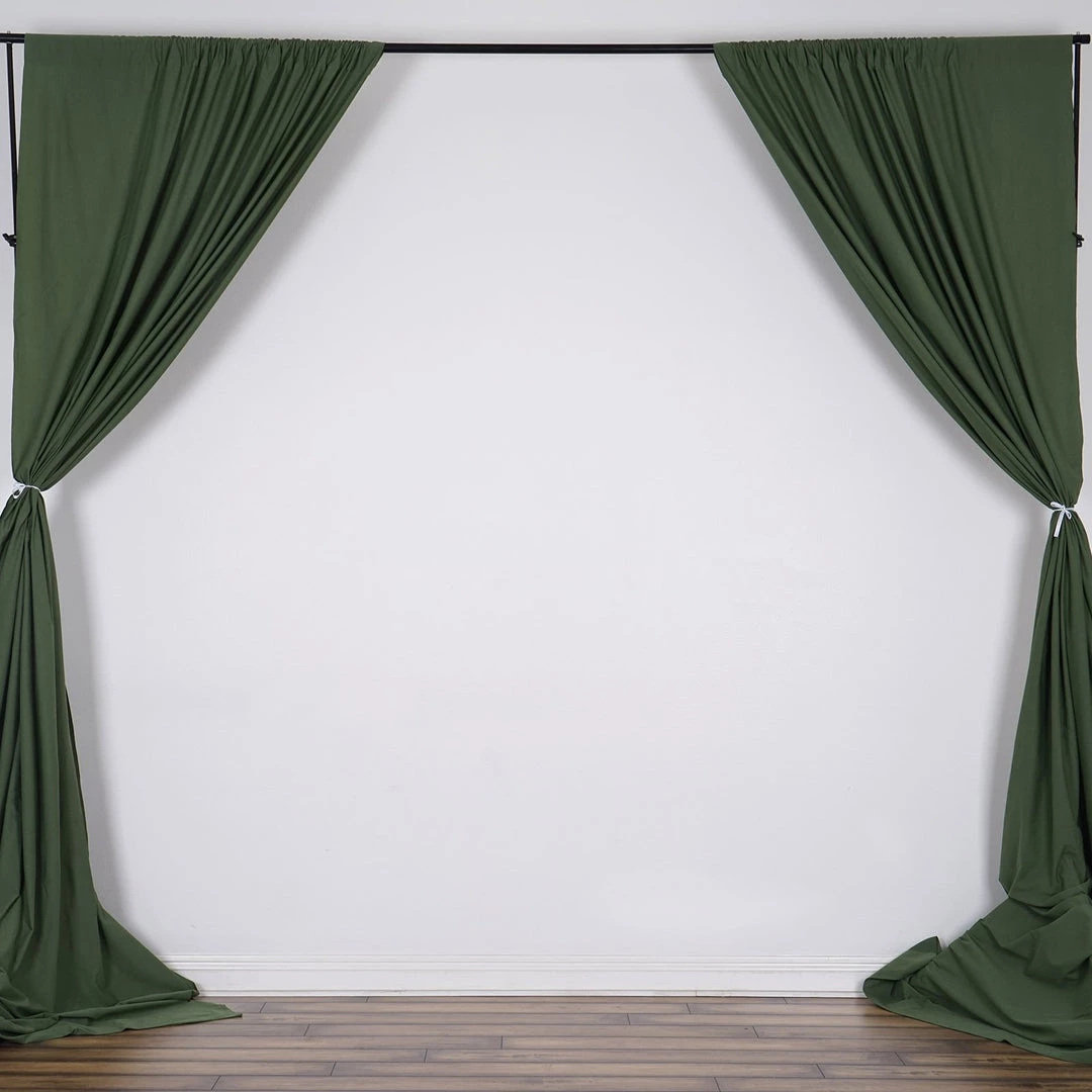 Silkflowersfactory Set Of 2 Willow Green Fire Retardant Polyester Curtain Panel Backdrops Window Treatment With Rod Pockets - 5FTx10FT Backdrops & Stands 5 Silkflowersfactory Set Of 2 Willow Green Fire Retardant Polyester Curtain Panel Backdrops Window Treatment With Rod Pockets - 5FTx10FT Backdrops & Stands