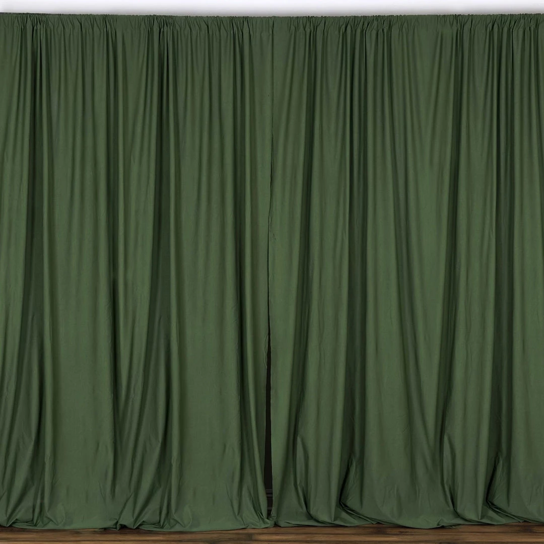 Silkflowersfactory Set Of 2 Willow Green Fire Retardant Polyester Curtain Panel Backdrops Window Treatment With Rod Pockets - 5FTx10FT Backdrops & Stands 3 Silkflowersfactory Set Of 2 Willow Green Fire Retardant Polyester Curtain Panel Backdrops Window Treatment With Rod Pockets - 5FTx10FT Backdrops & Stands