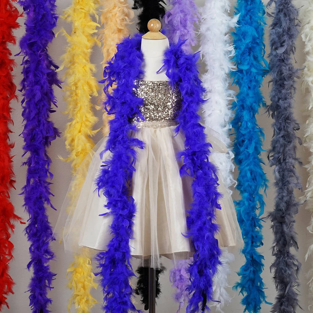 Efavormart-new Lush-Chandelle Turkey Boas - White 2 Yards Craft Supplies 4 Efavormart-new Lush-Chandelle Turkey Boas - White 2 Yards Craft Supplies