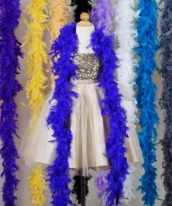 Efavormart-new Craft Supplies Lush-Chandelle Turkey Boas-Red-2 Yards