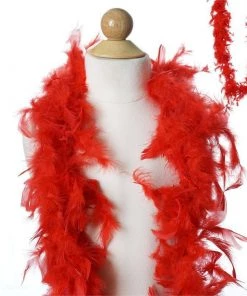 Efavormart-new Craft Supplies Lush-Chandelle Turkey Boas-Red-2 Yards