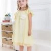Efavormart-new Modish Two Layered Chiffon Pleated DressRule - Yellow