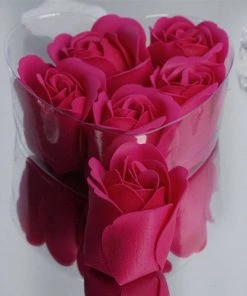 Silkflowersfactory Scented Rose Soap Gift Box - Fuchsia Loose Petals & Soap Favors