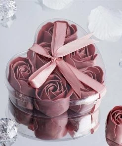 Silkflowersfactory Scented Rose Soap Gift Box - Rose Quartz Loose Petals & Soap Favors