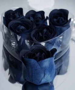 Silkflowersfactory Scented Rose Soap Gift Box - Navy Blue