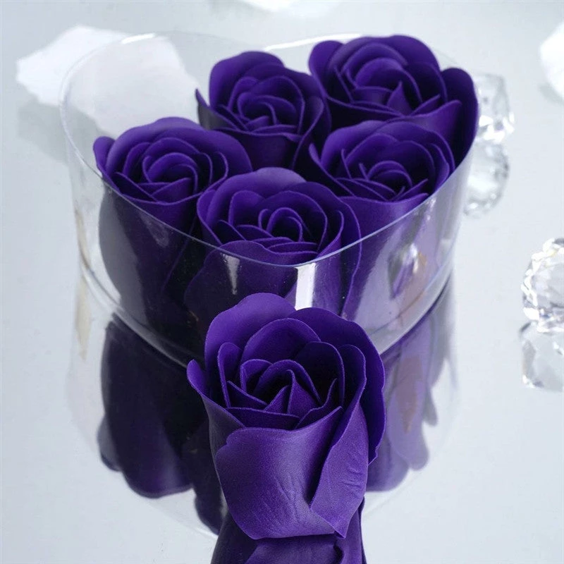 Silkflowersfactory Loose Petals & Soap Favors Scented Rose Soap Gift Box - Purple 4 Silkflowersfactory Loose Petals & Soap Favors Scented Rose Soap Gift Box - Purple