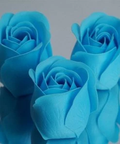Silkflowersfactory Scented Rose Soap Gift Box - Turquoise Loose Petals & Soap Favors