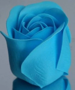 Silkflowersfactory Scented Rose Soap Gift Box - Turquoise Loose Petals & Soap Favors