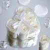 Silkflowersfactory Scented Rose Soap Gift Box - White Loose Petals & Soap Favors