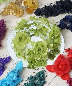 Silkflowersfactory FLASH SALE - 20% OFF 12 Pack 8" Sage Green Bridal Hair Side Comb Floral Barrette Headpiece Wedding Accessory