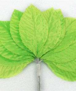 Silkflowersfactory Craft Flowers 144 Apple Green Satin Corsage And Boutonniere Wired Craft Leafs DIY Wedding Projects