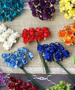 Silkflowersfactory Craft Flowers 144 White Paper Mini Flower Roses For DIY Wedding Card Craft Party Favors Decorations 7 Silkflowersfactory Craft Flowers 144 White Paper Mini Flower Roses For DIY Wedding Card Craft Party Favors Decorations