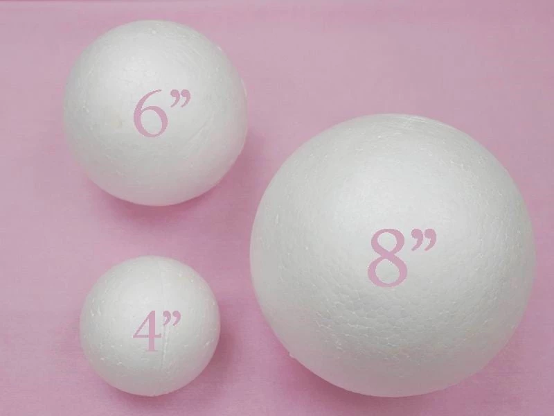 Silkflowersfactory 8" White Styrofoam Filler Foam Balls - 4 Pack 4 Silkflowersfactory 8" White Styrofoam Filler Foam Balls - 4 Pack