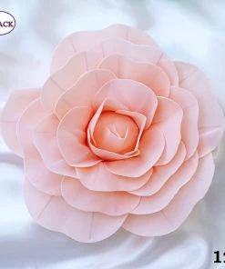 Silkflowersfactory 12" Large Foam Rose Backdrop Wall Decor - Blush - 4 Pcs Foam Flower Wall Decor