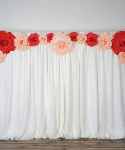Silkflowersfactory Foam Flower Wall Decor 12" Large Foam Rose Backdrop Wall Decor - Red - 4 Pcs 18 Silkflowersfactory Foam Flower Wall Decor 12