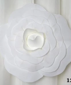 Silkflowersfactory 12" Large Foam Rose Backdrop Wall Decor - White - 4 Pcs Foam Flower Wall Decor 21 Silkflowersfactory 12