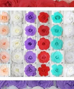 Silkflowersfactory 12" Large Foam Rose Backdrop Wall Decor - White - 4 Pcs Foam Flower Wall Decor 27 Silkflowersfactory 12