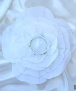 Silkflowersfactory 12" Large Foam Rose Backdrop Wall Decor - White - 4 Pcs Foam Flower Wall Decor 28 Silkflowersfactory 12