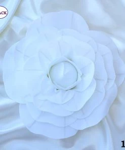 Silkflowersfactory 12" Large Foam Rose Backdrop Wall Decor - White - 4 Pcs Foam Flower Wall Decor