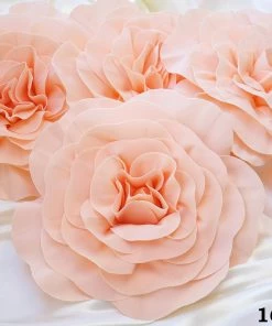 Silkflowersfactory 16" Large Foam Rose Backdrop Wall Decor - Blush - 4 Pcs