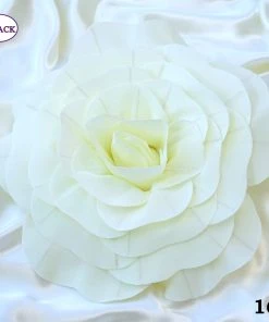 Silkflowersfactory 16" Large Foam Rose Backdrop Wall Decor - Cream - 4 Pcs