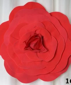 Silkflowersfactory 16" Large Foam Rose Backdrop Wall Decor - Red - 4 Pcs Foam Flower Wall Decor 20 Silkflowersfactory 16