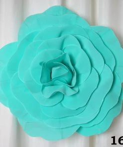 Silkflowersfactory Foam Flower Wall Decor 16" Large Foam Rose Backdrop Wall Decor - Turquoise - 4 Pcs 20 Silkflowersfactory Foam Flower Wall Decor 16