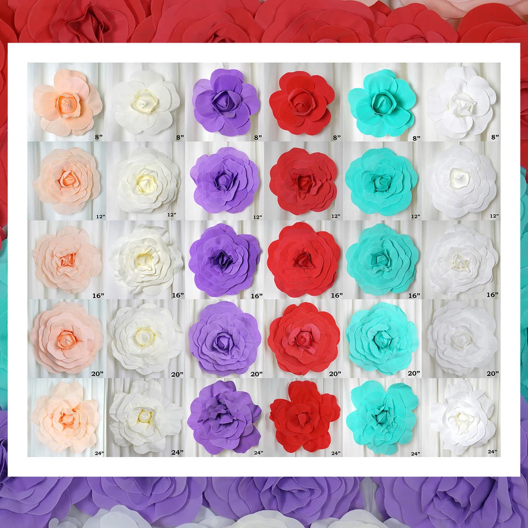 Silkflowersfactory Foam Flower Wall Decor 16" Large Foam Rose Backdrop Wall Decor - Turquoise - 4 Pcs 13 Silkflowersfactory Foam Flower Wall Decor 16" Large Foam Rose Backdrop Wall Decor - Turquoise - 4 Pcs