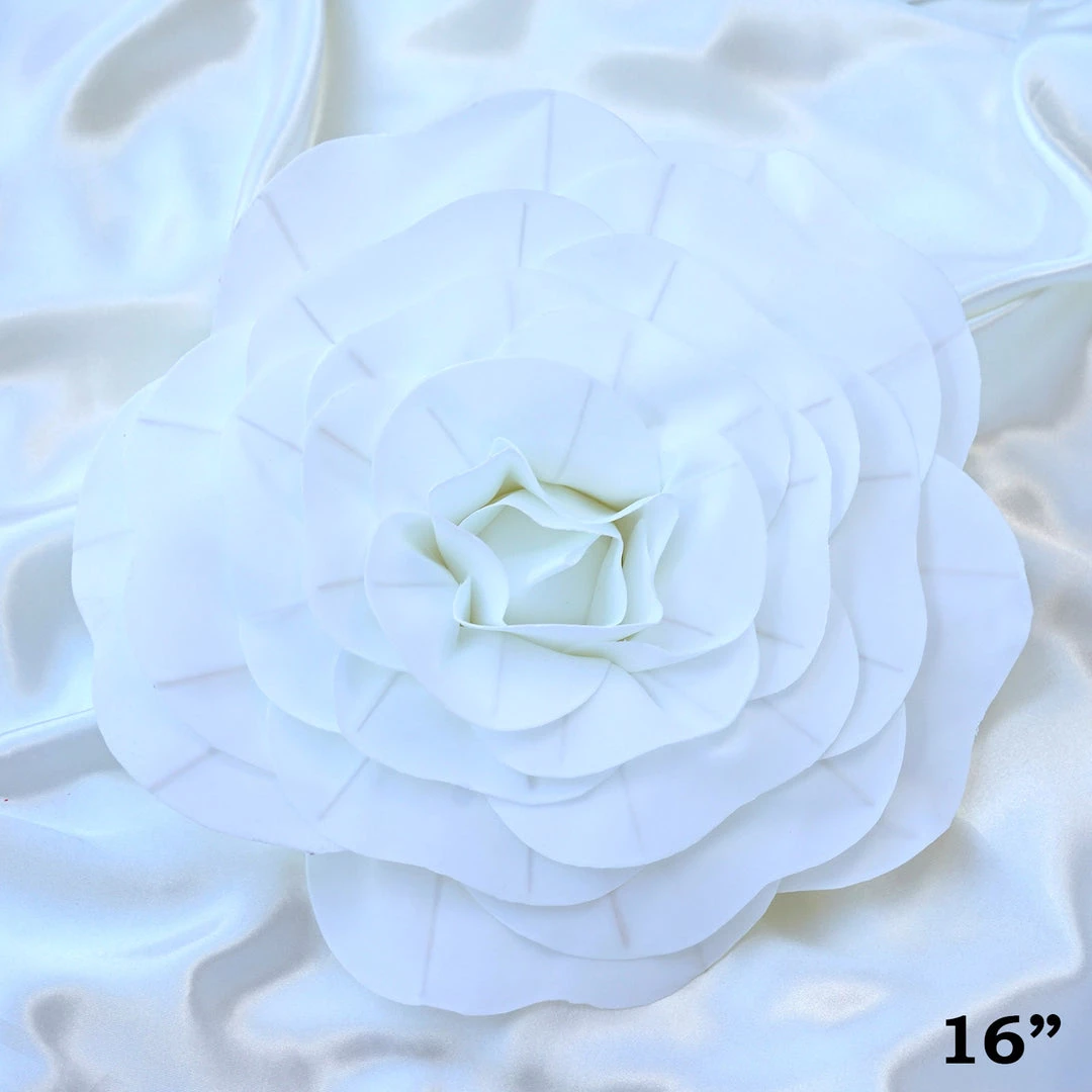 Silkflowersfactory Foam Flower Wall Decor 16" Large Foam Rose Backdrop Wall Decor - White - 4 Pcs 14 Silkflowersfactory Foam Flower Wall Decor 16" Large Foam Rose Backdrop Wall Decor - White - 4 Pcs