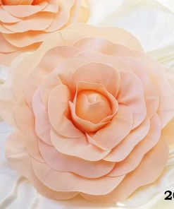 Silkflowersfactory 20" Large Foam Rose Backdrop Wall Decor - Blush - 2 Pcs Foam Flower Wall Decor