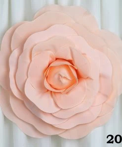 Silkflowersfactory 20" Large Foam Rose Backdrop Wall Decor - Blush - 2 Pcs Foam Flower Wall Decor 21 Silkflowersfactory 20
