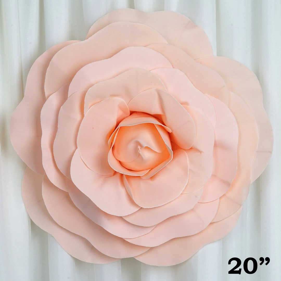Silkflowersfactory 20" Large Foam Rose Backdrop Wall Decor - Blush - 2 Pcs Foam Flower Wall Decor 8 Silkflowersfactory 20" Large Foam Rose Backdrop Wall Decor - Blush - 2 Pcs Foam Flower Wall Decor