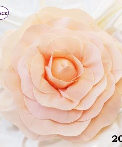 Silkflowersfactory 20" Large Foam Rose Backdrop Wall Decor - Blush - 2 Pcs Foam Flower Wall Decor