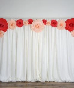 Silkflowersfactory 20" Large Foam Rose Backdrop Wall Decor - White - 2 Pcs