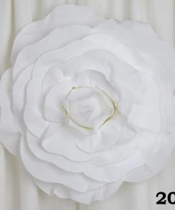Silkflowersfactory 20" Large Foam Rose Backdrop Wall Decor - White - 2 Pcs 18 Silkflowersfactory 20