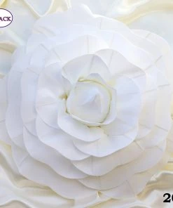 Silkflowersfactory 20" Large Foam Rose Backdrop Wall Decor - White - 2 Pcs