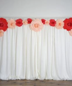 Silkflowersfactory Foam Flower Wall Decor 24" Large Foam Rose Backdrop Wall Decor - Cream - 2 Pcs