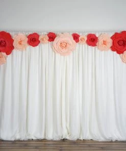 Silkflowersfactory 24" Large Foam Rose Backdrop Wall Decor - Red - 2 Pcs
