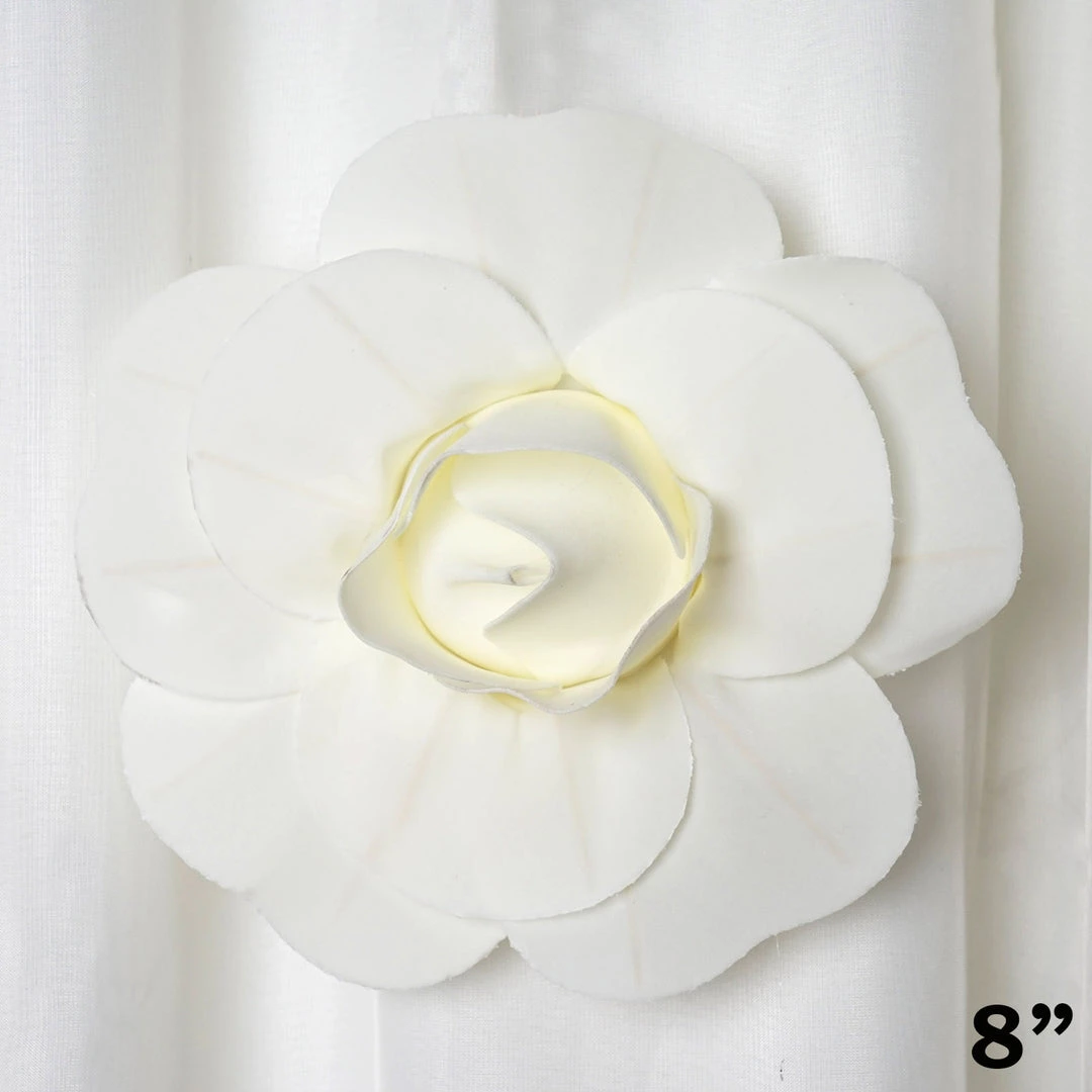Silkflowersfactory 8" Large Foam Rose Backdrop Wall Decor - Cream - 6 Pcs Foam Flower Wall Decor 7 Silkflowersfactory 8" Large Foam Rose Backdrop Wall Decor - Cream - 6 Pcs Foam Flower Wall Decor