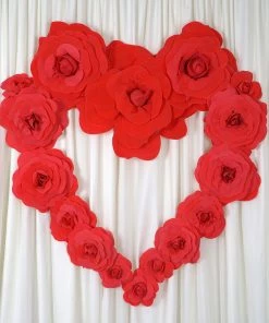 Silkflowersfactory 8" Large Foam Rose Backdrop Wall Decor - Cream - 6 Pcs Foam Flower Wall Decor 26 Silkflowersfactory 8